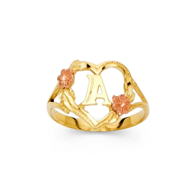 FB Jewels 14K Yellow Gold Cubic Zirconia CZ Initial Letter Fashion Anniversary RingM Size 9 FB Jewels 14K Yellow Gold Cubic Zirconia CZ Initial Letter Fashion Anniversary RingM Size 9